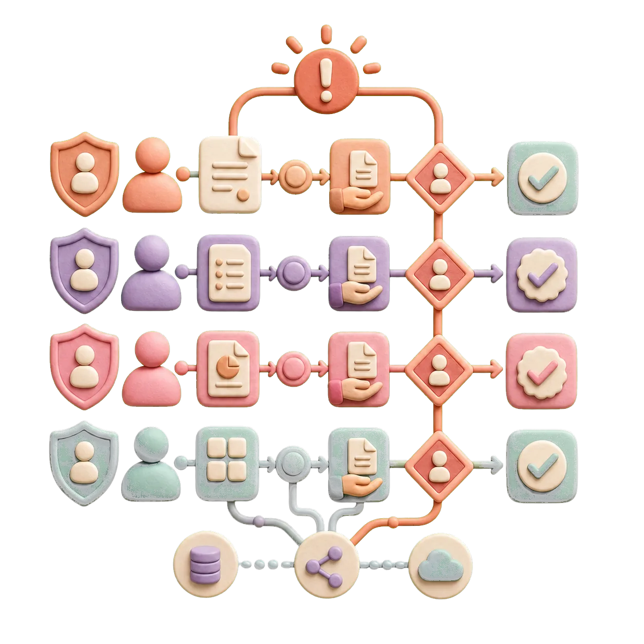 3D custom software roles, permissions and workflow map