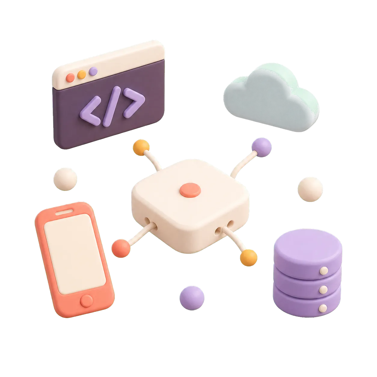 A connected product ecosystem represented by code, cloud, mobile and data objects